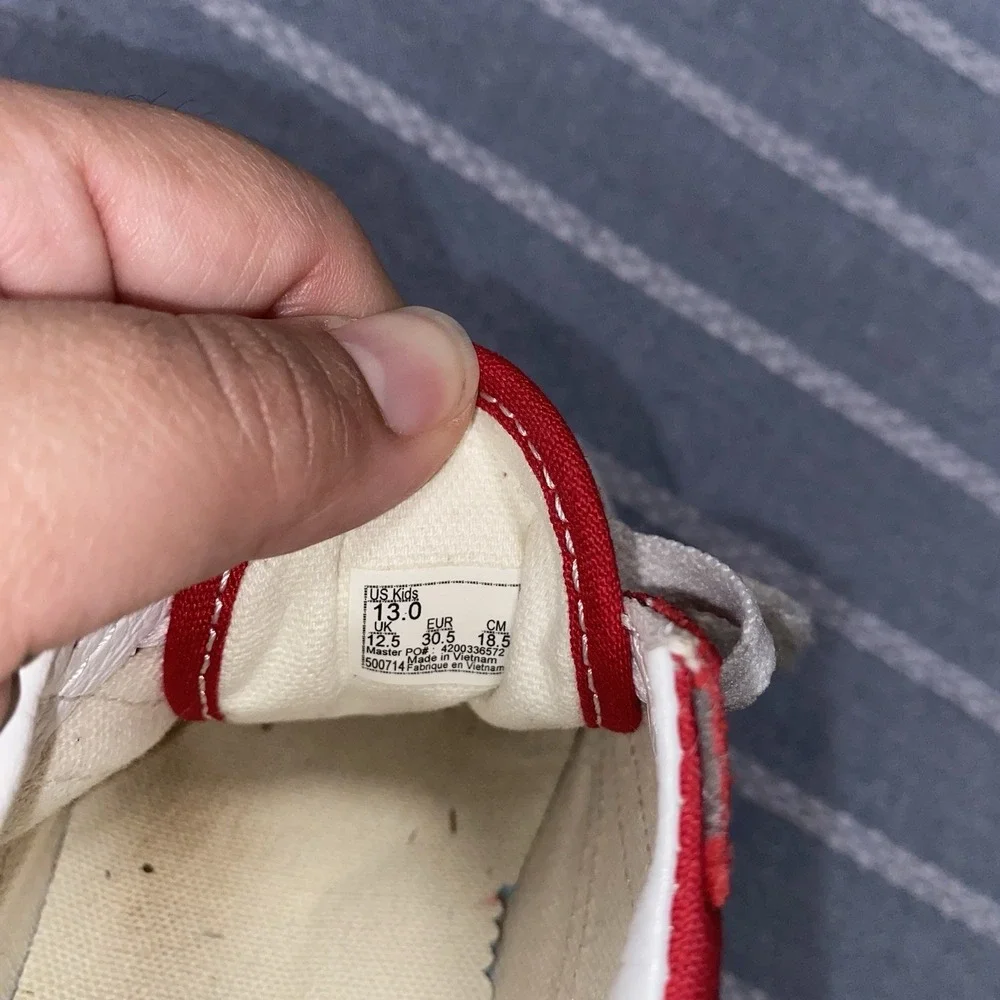 Vans Kids 13 Red Lace Up Old Skill Skate‎ Shoes Unisex